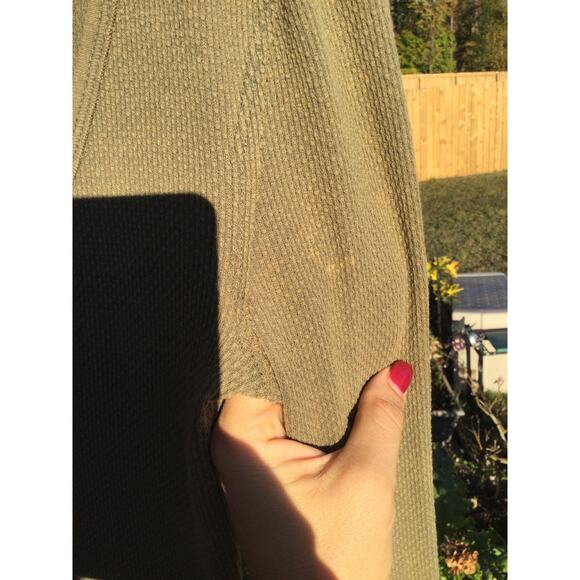 Free People green top ~ waffle olive green fairy grunge art school - Picture 4 of 14